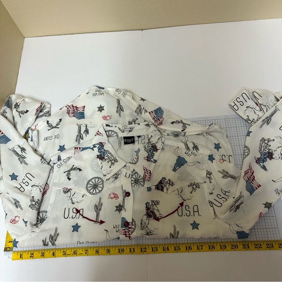 Cruel Shirt Women Medium *no Tag* Bull Western Cowgirl Horse America USA‎ FLAG - Picture 12 of 15